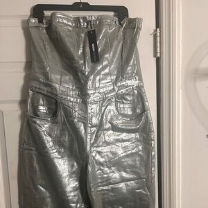 Metallic Jumpsuit Wideleg